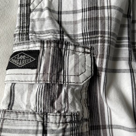 Boys Lee Dungarees Zip Snap stripe Cargo shorts Size 7 - Picture 2 of 6